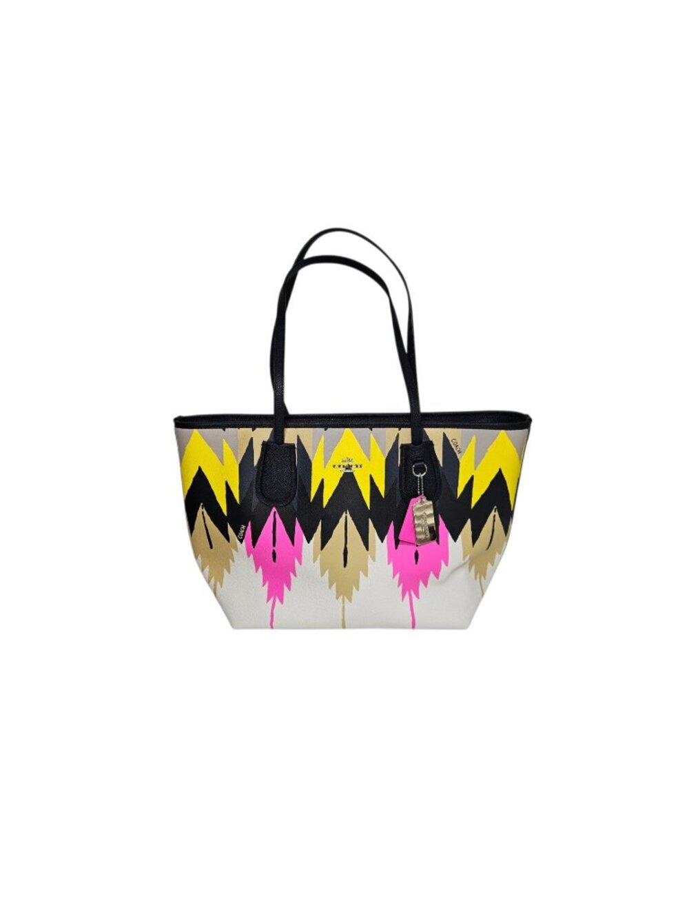 Coach Hawk Feather Taxi Tote Shoulder Bag Tribal Native American Southwestern